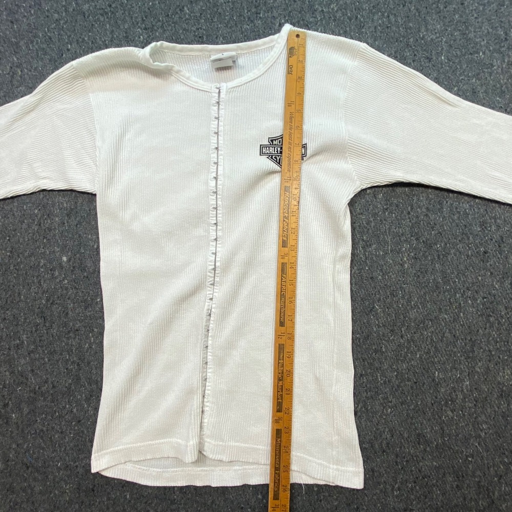 Harley Davidson Hook Eye Thermal Sz L Womens White Biker Grunge Ft Lauderdale FL - Picture 7 of 9